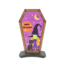 Whimsical Coffin-Shaped Halloween Wooden Signs - Set of 3 Tabletop & Freestanding Spooky Decor (Owl, Pumpkin, Cat)