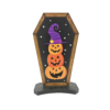 Whimsical Coffin-Shaped Halloween Wooden Signs - Set of 3 Tabletop & Freestanding Spooky Decor (Owl, Pumpkin, Cat)