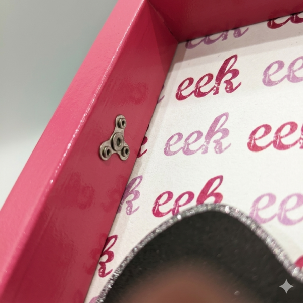 Pastel 3D Shadow Box Bat Ornament with Honeycomb Paper Body - Bright Pink Framed Halloween Wall & Tabletop Decor - Set of 2