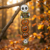 Halloween Jointed Wooden Glitter Ornament Series - Available in Skull, Jenga Ghost, Haunted House - Indoor and Outdoor Holiday Decorations